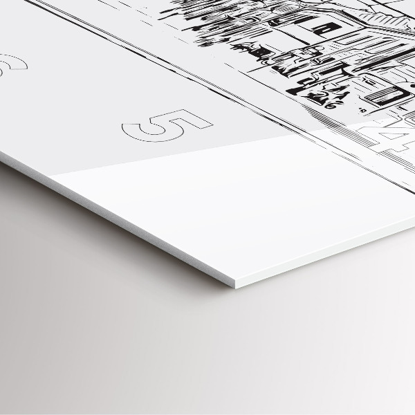 Čtvercové nástěnné hodiny Ilustrace města Poznaně