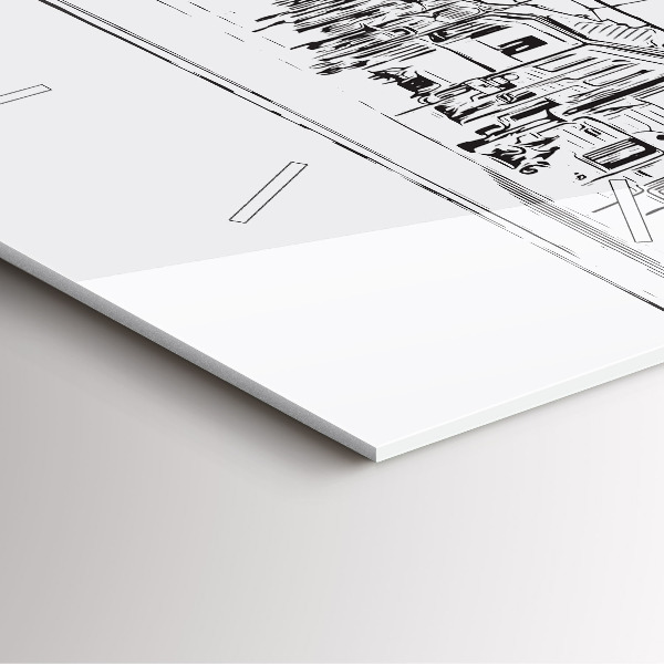 Čtvercové nástěnné hodiny Ilustrace města Poznaně