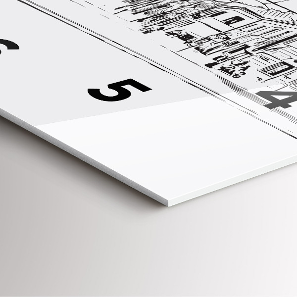 Čtvercové nástěnné hodiny Ilustrace města Poznaně