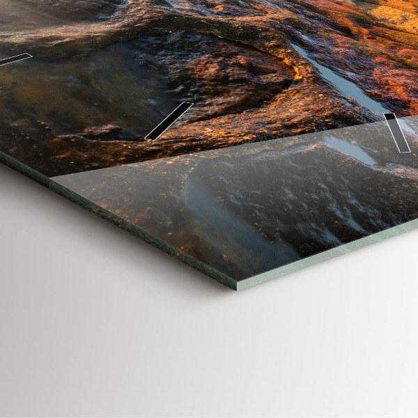 Skleněné hodiny čtvercové Maják a Baltské moře