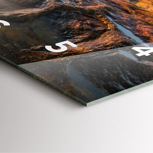 Skleněné hodiny čtvercové Maják a Baltské moře