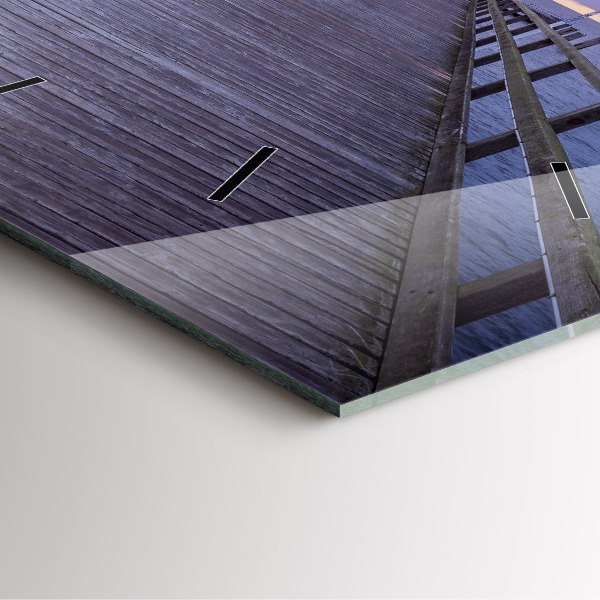 Čtvercové nástěnné hodiny Molo na Baltském moři