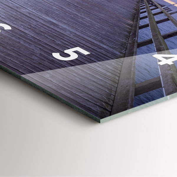 Čtvercové nástěnné hodiny Molo na Baltském moři