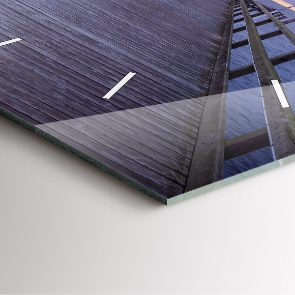 Čtvercové nástěnné hodiny Molo na Baltském moři