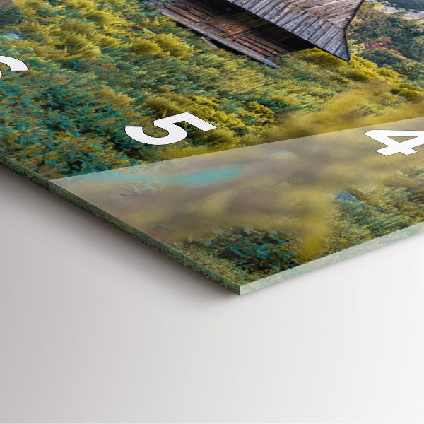 Čtvercové nástěnné hodiny Chata v Tatrách