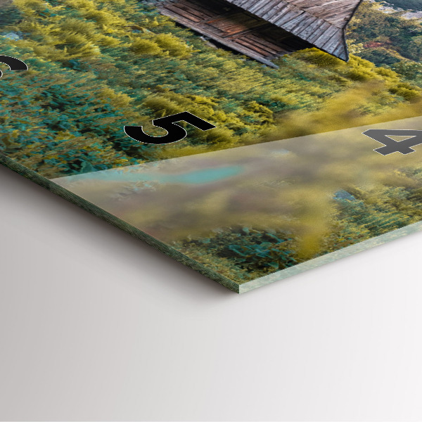 Čtvercové nástěnné hodiny Chata v Tatrách