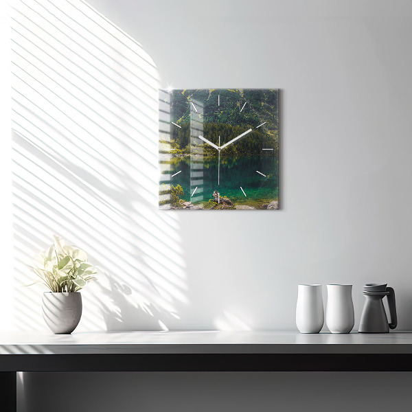 Čtvercové nástěnné hodiny Morskie Oko v Tatrách