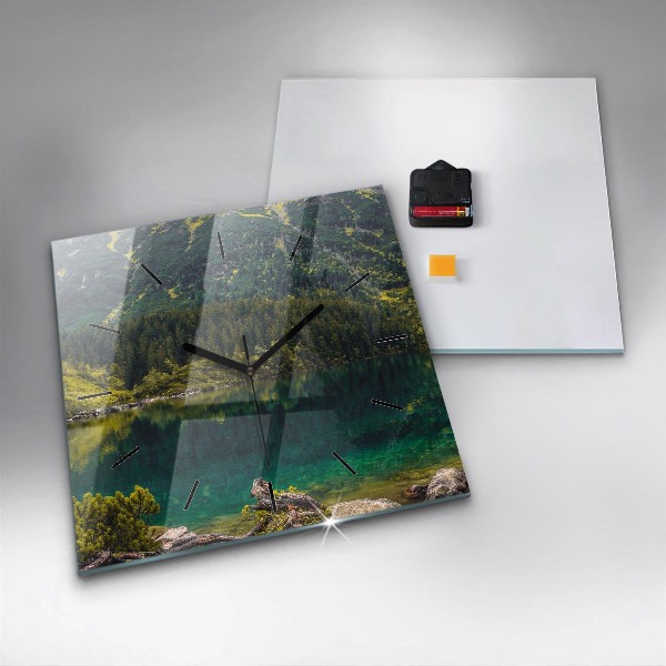 Čtvercové nástěnné hodiny Morskie Oko v Tatrách