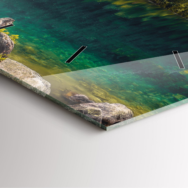 Čtvercové nástěnné hodiny Morskie Oko v Tatrách