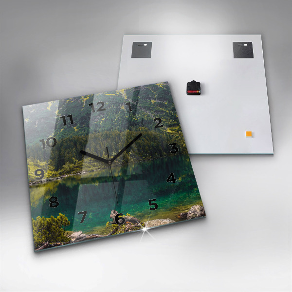 Čtvercové nástěnné hodiny Morskie Oko v Tatrách