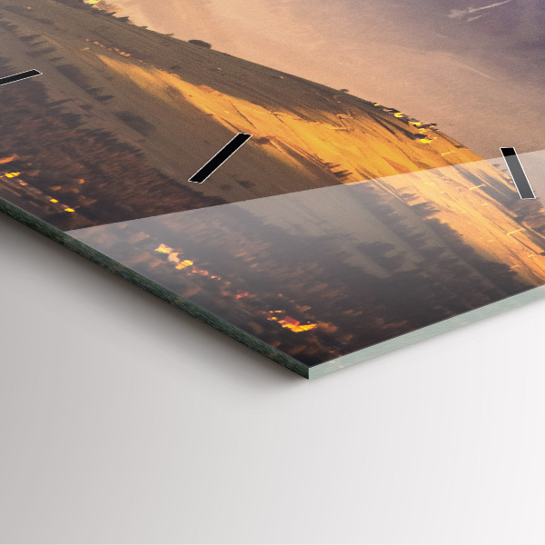 Čtvercové nástěnné hodiny Zimní krajina v Tatrách