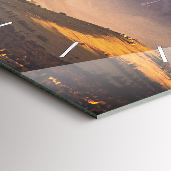 Čtvercové nástěnné hodiny Zimní krajina v Tatrách