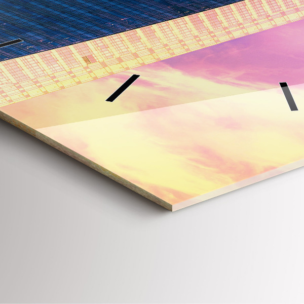 Čtvercové nástěnné hodiny Mrakodrap ve Varšavě