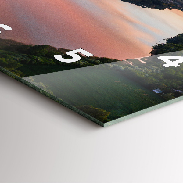 Čtvercové nástěnné hodiny Pohled na jezero