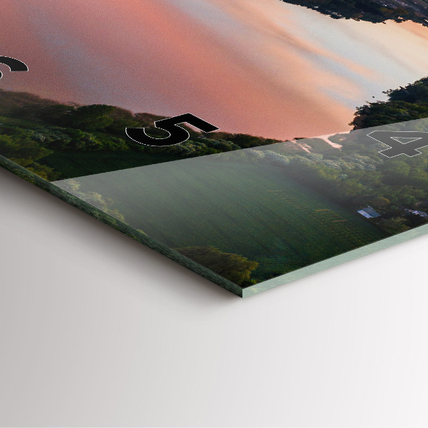 Čtvercové nástěnné hodiny Pohled na jezero