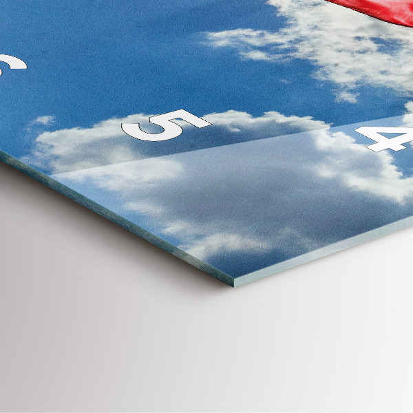 Čtvercové nástěnné hodiny Polská vlajka na pozadí oblohy