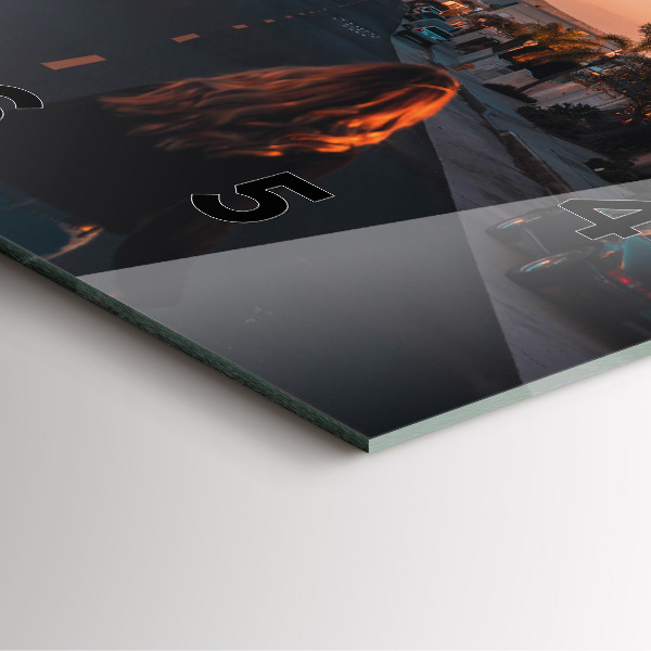 Čtvercové nástěnné hodiny Žena na silnici