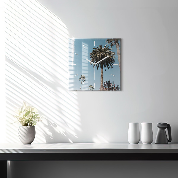 Čtvercové nástěnné hodiny Palmy v Los Angeles