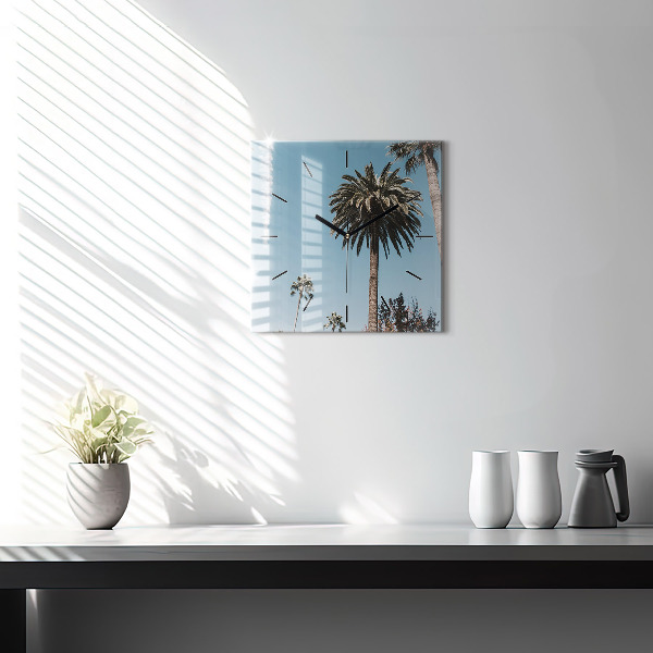 Čtvercové nástěnné hodiny Palmy v Los Angeles