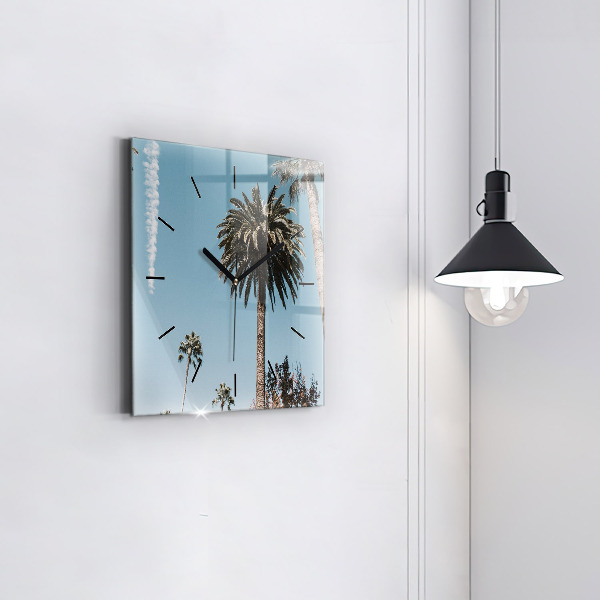 Čtvercové nástěnné hodiny Palmy v Los Angeles