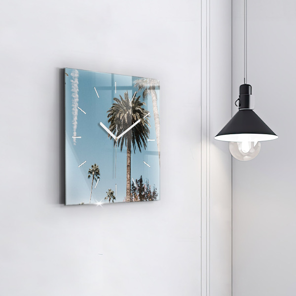 Čtvercové nástěnné hodiny Palmy v Los Angeles