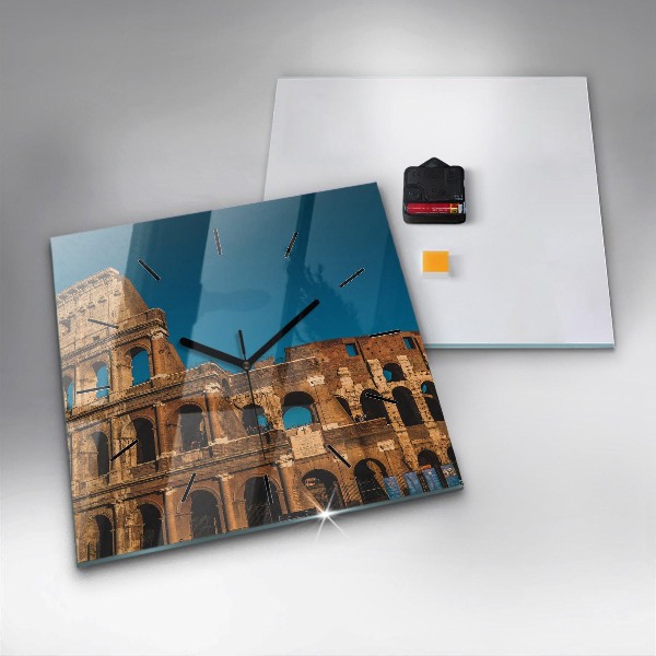Čtvercové nástěnné hodiny Koloseum v Itálii