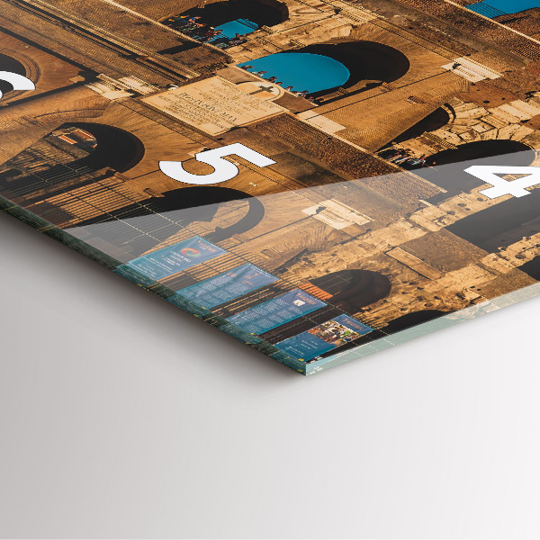 Čtvercové nástěnné hodiny Koloseum v Itálii