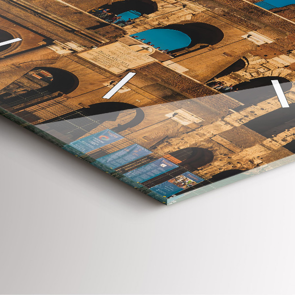 Čtvercové nástěnné hodiny Koloseum v Itálii