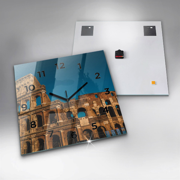 Čtvercové nástěnné hodiny Koloseum v Itálii