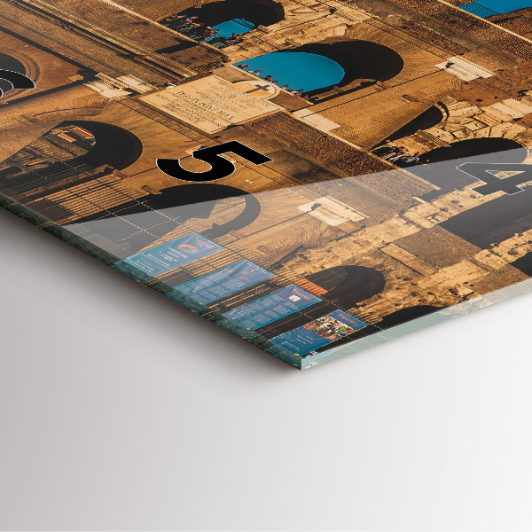 Čtvercové nástěnné hodiny Koloseum v Itálii