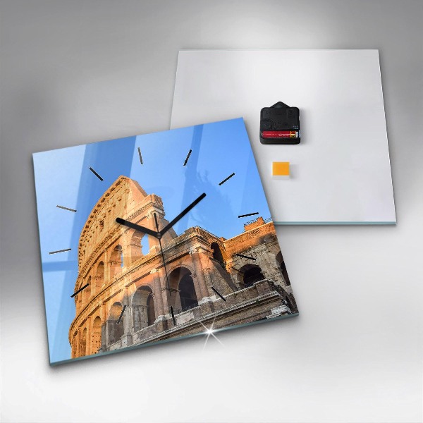 Čtvercové nástěnné hodiny Koloseum v Římě