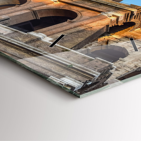 Čtvercové nástěnné hodiny Koloseum v Římě