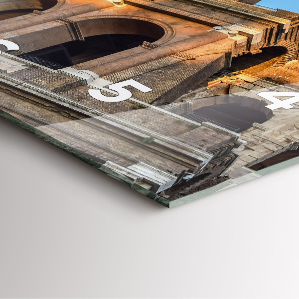 Čtvercové nástěnné hodiny Koloseum v Římě