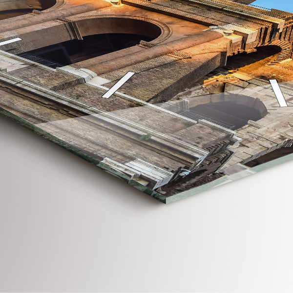 Čtvercové nástěnné hodiny Koloseum v Římě