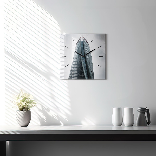 Čtvercové nástěnné hodiny Milánský mrakodrap