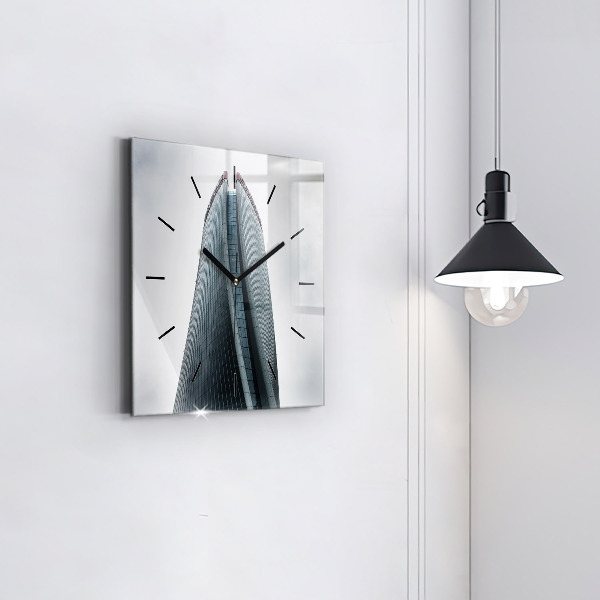 Čtvercové nástěnné hodiny Milánský mrakodrap