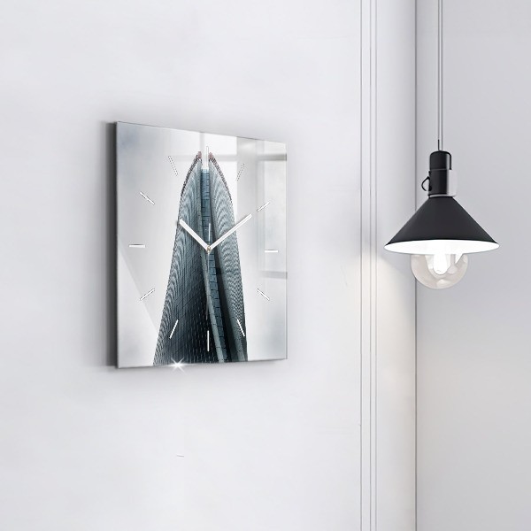 Čtvercové nástěnné hodiny Milánský mrakodrap