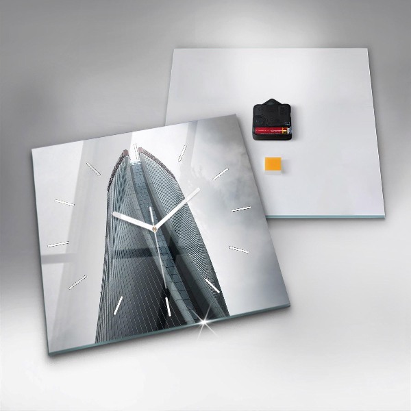 Čtvercové nástěnné hodiny Milánský mrakodrap
