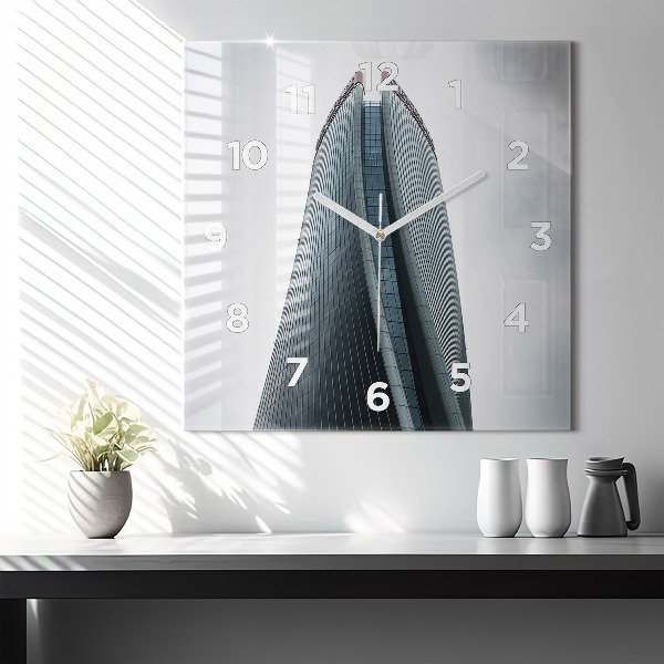 Čtvercové nástěnné hodiny Milánský mrakodrap