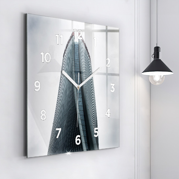 Čtvercové nástěnné hodiny Milánský mrakodrap