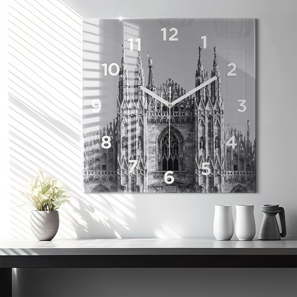Čtvercové nástěnné hodiny Katedrála Duomo Di Milano