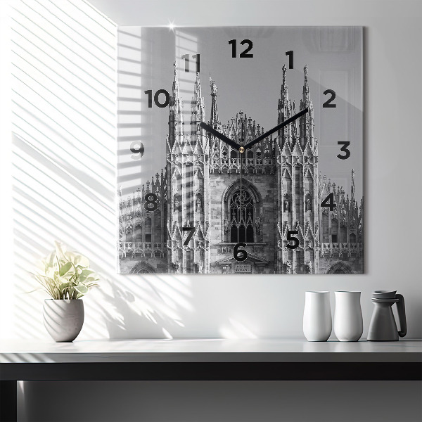 Čtvercové nástěnné hodiny Katedrála Duomo Di Milano