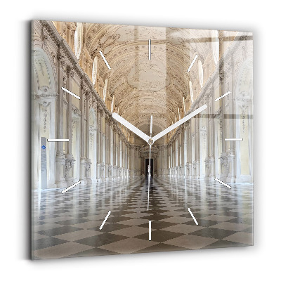 Čtvercové nástěnné hodiny Muzeum La Veneria Reale