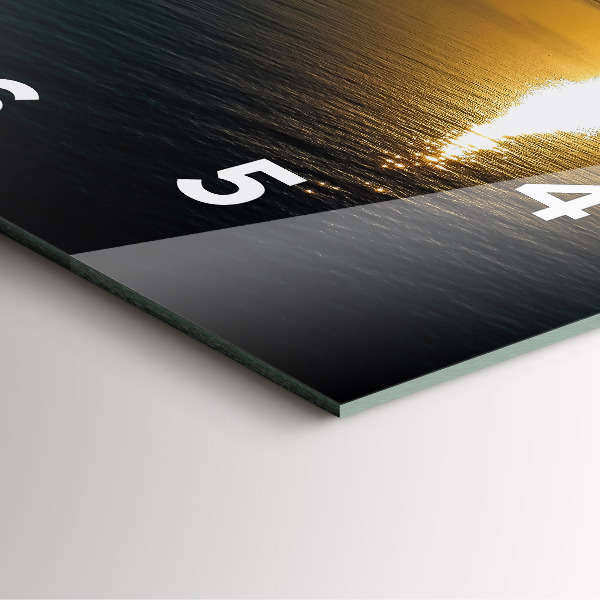 Čtvercové nástěnné hodiny Krajina při východu slunce