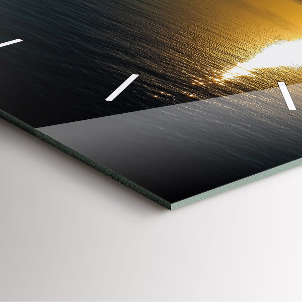 Čtvercové nástěnné hodiny Krajina při východu slunce