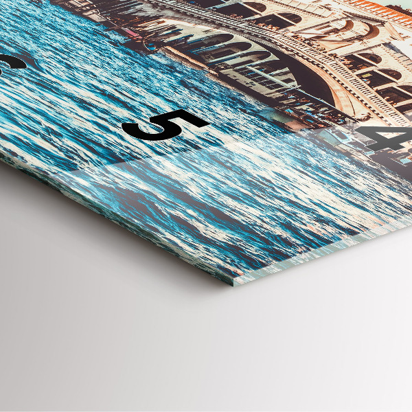 Čtvercové nástěnné hodiny Most Rialto v Benátkách