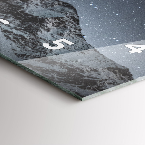 Čtvercové nástěnné hodiny Hory pod hvězdami