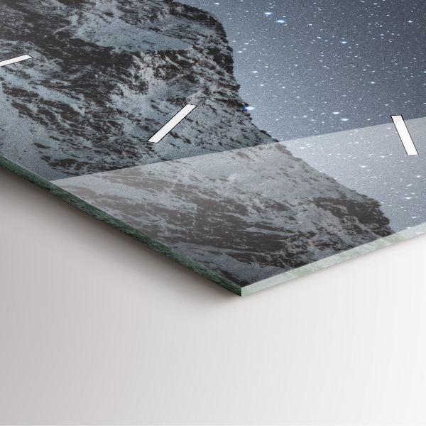 Čtvercové nástěnné hodiny Hory pod hvězdami