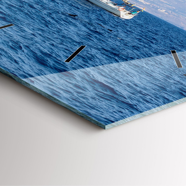 Čtvercové nástěnné hodiny Jachta na Tenerife