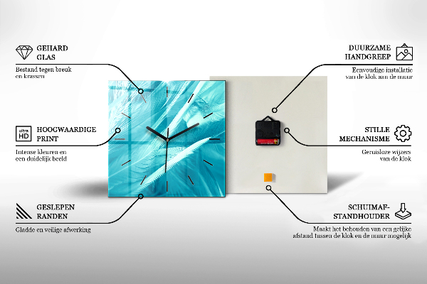 Čtvercové nástěnné hodiny Jachta na Tenerife